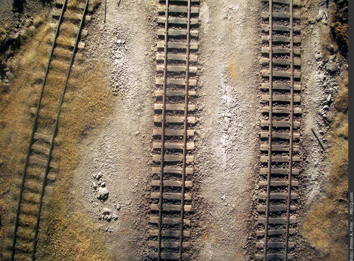 Vertrocknete Erde in New Mexico + Spur 0n3-Gleis