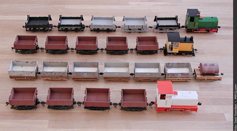 Vorhandenes Rollmaterial der Red Mountain Tramway