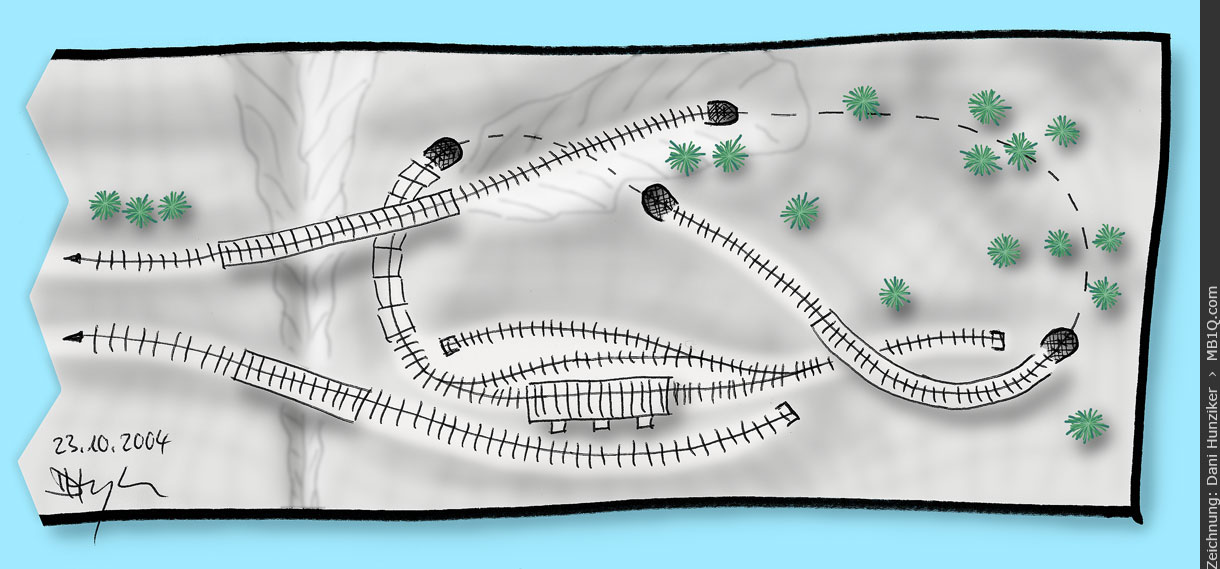 Gleisplan der Red Mountain Tramway
