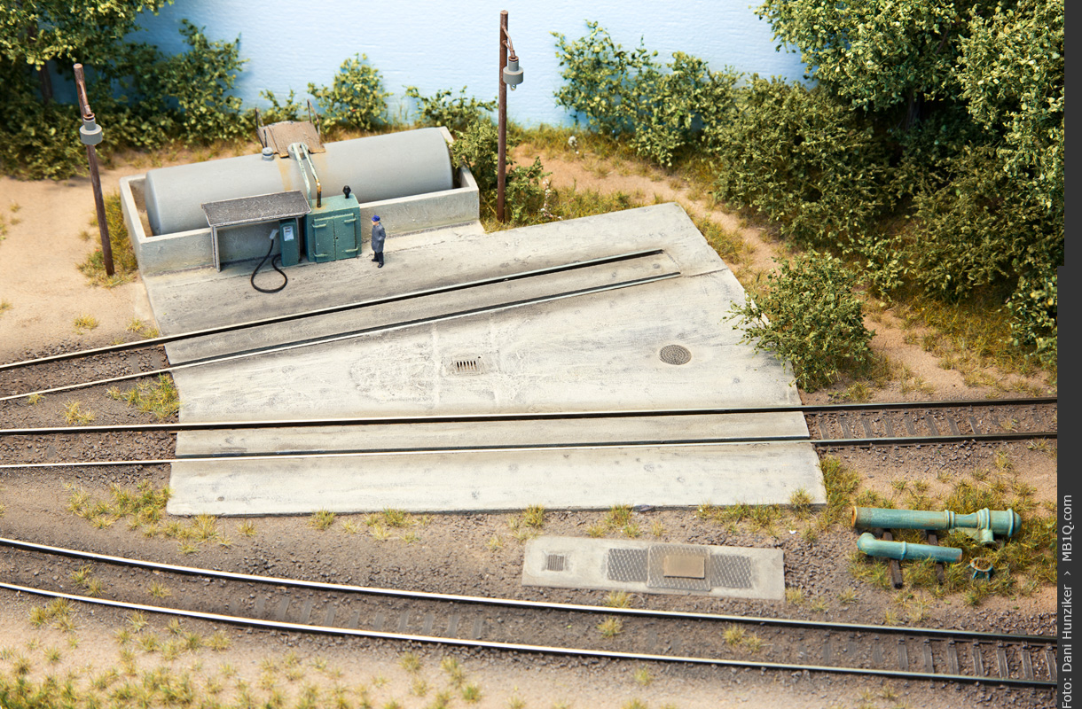 Fundament des abgebrochenen Ringlokschuppens