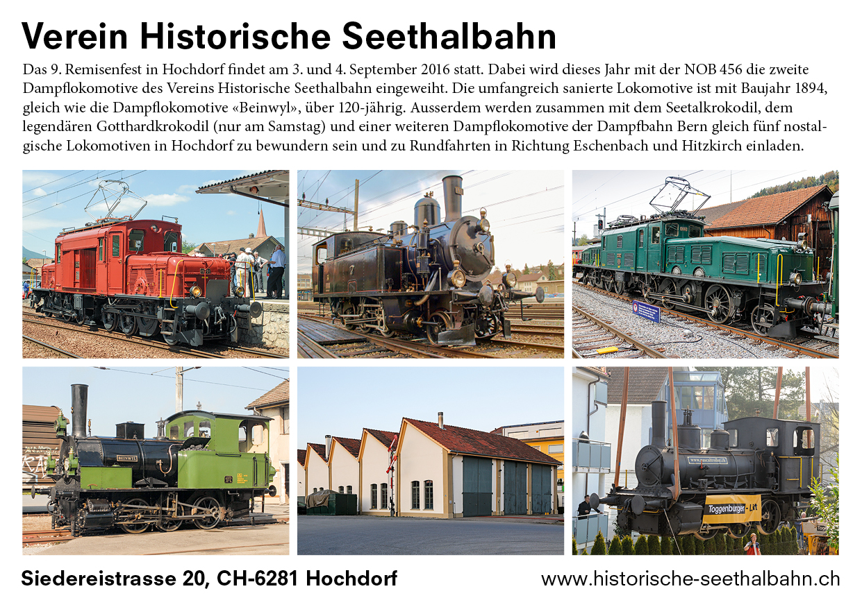 Ausblick auf das 9. Remisenfest Hochdorf der Historischen Seethalbahn