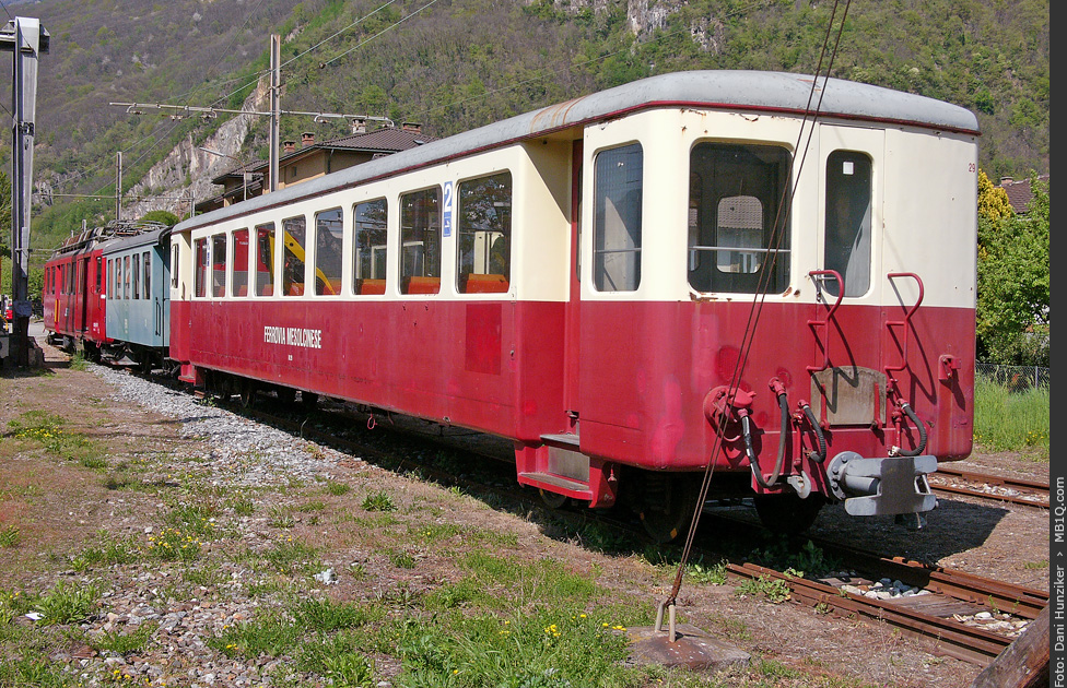 Rückseite, FM (SEFT) Steuerwagen Bt 29, Castione-Arbedo