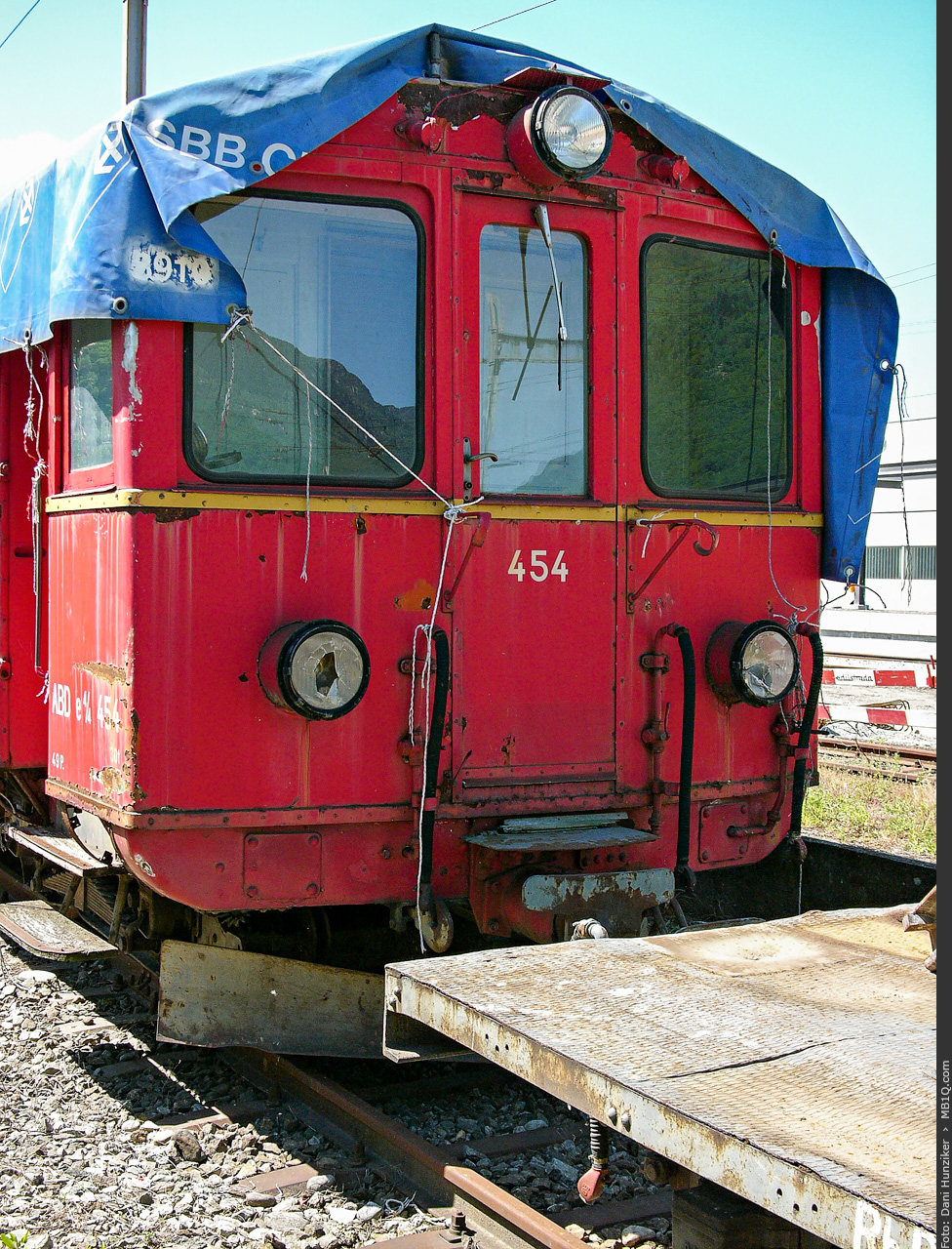 Front, RhB (SEFT) Triebwagen ABDe 4/4 454 (FM 4), Castione-Arbedo
