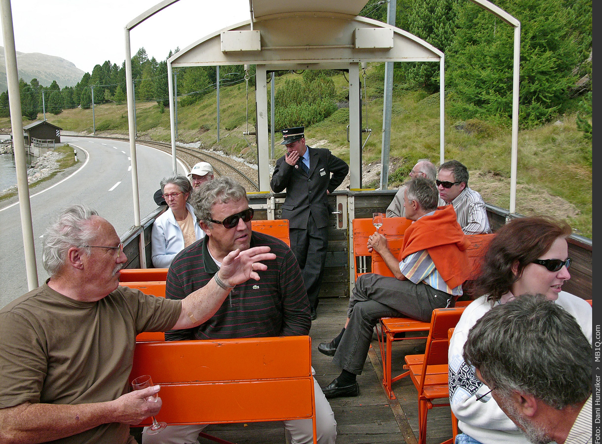 Medienreise nach Alp Grüm im offenen Aussichtswagen