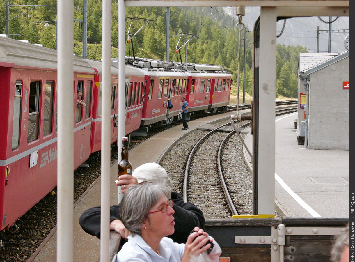 RhB Triebwagen ABe 4/4 II 45 + RhB ABe 4/4 II 48, Bernina Suot
