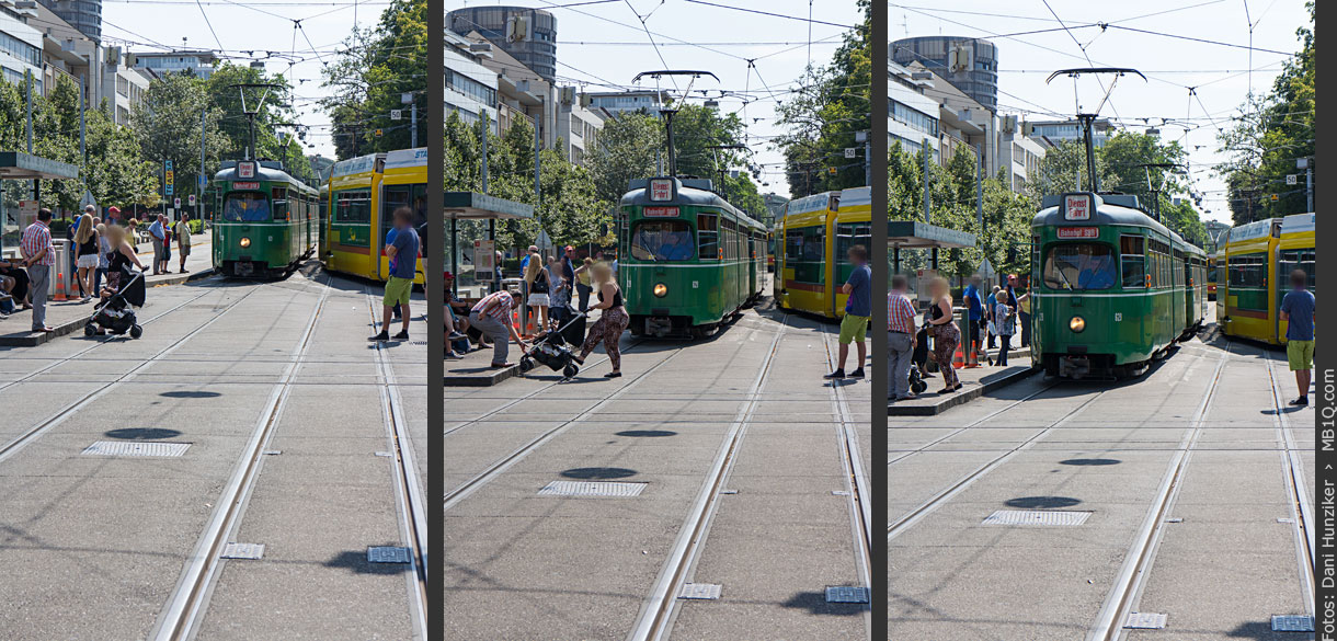 BVB Gelenkmotorwagen Be 4/6 ‹Düwag› 629, Dienstfahrt, Aeschenplatz, Basel